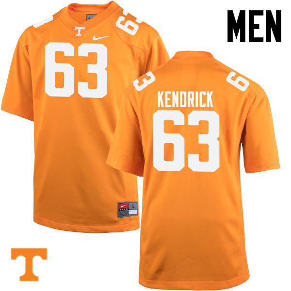 Men #63 Brett Kendrick Tennessee Volunteers College Football Jerseys-Orange